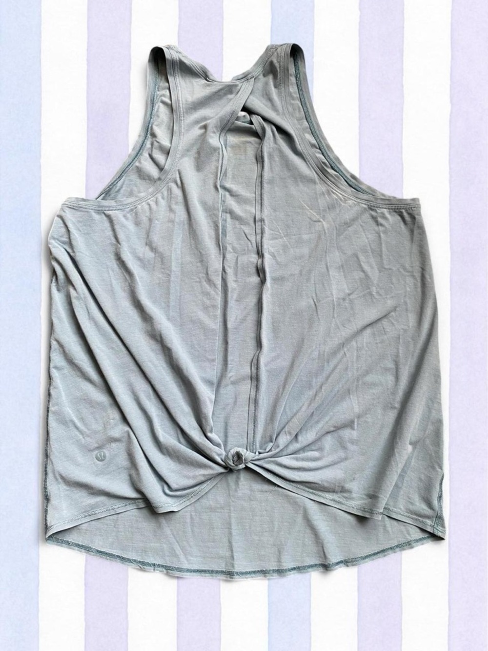 Lululemon Light Blue Gray Knot-Front Racerback Tank Top size small